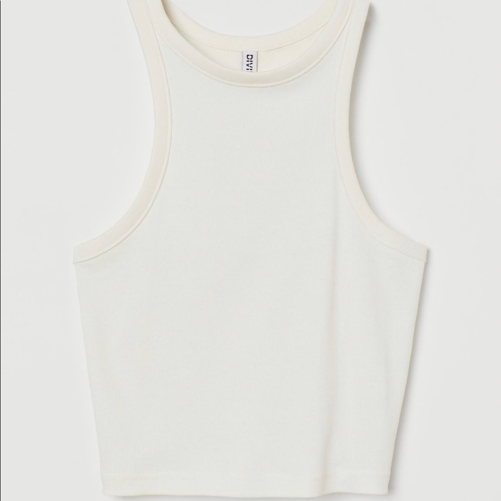 H&M - Ribbed Tank Top in Cream
